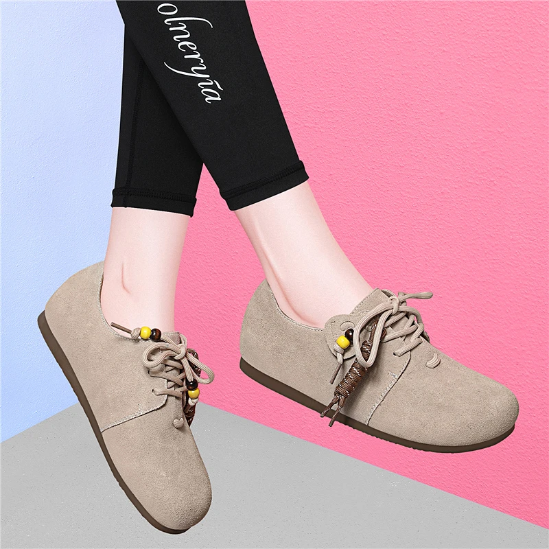 复古小众晚风系带软皮勃肯鞋女玛丽珍小皮鞋厚底串珠丑萌大头鞋子