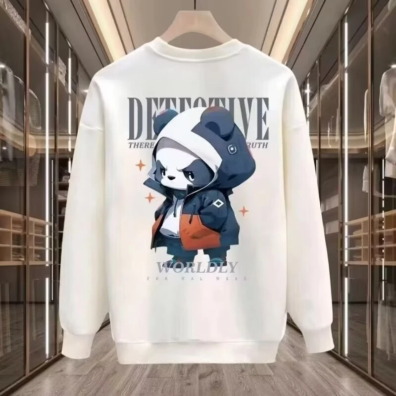 欧洲站长袖潮牌印花圆领卫衣男春秋新款潮流上衣男装秋冬加绒衣服