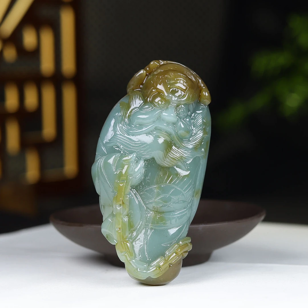 112247和田玉且末料钟馗把件