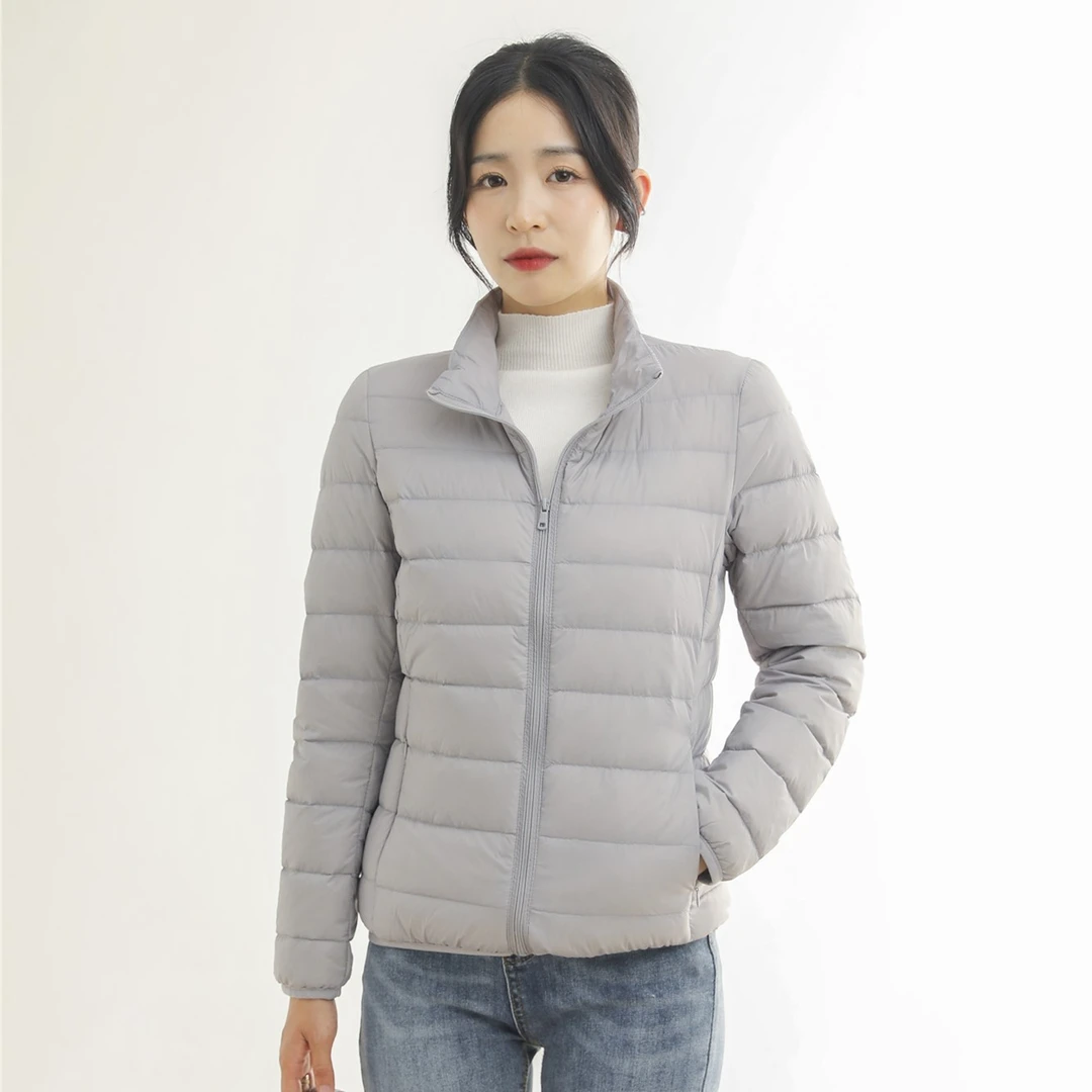 北势冬季主推系列新国标轻薄羽绒服女立领秋冬新款短款90白