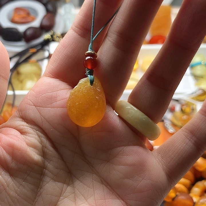 未镶嵌琥珀裸石海漂手机挂件