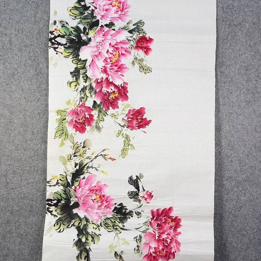 国画90 花鸟在树丛的顶端鸣叫叫声响