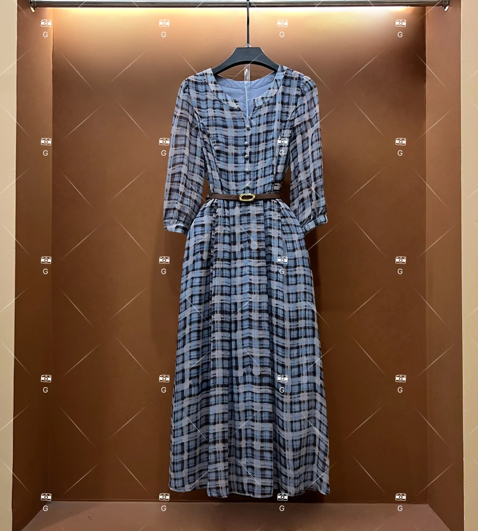 春夏丨设计师轻奢法式印花女士连衣裙 GS-55127