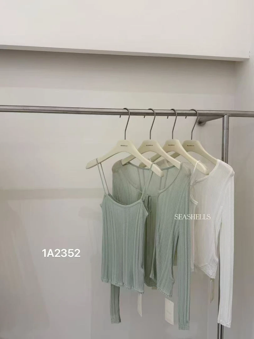 SEASHELLS（2352#福）针织开衫简约吊带上衣 （衣长47 吊带长31）