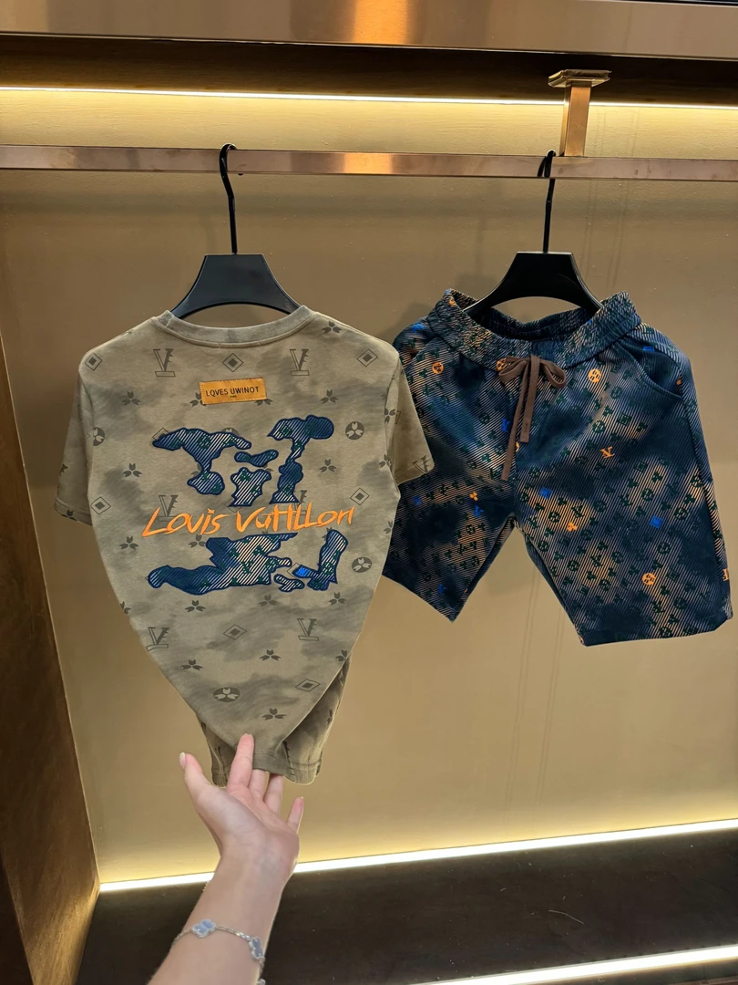 男士春夏新款潮流百搭修身时尚套装K623