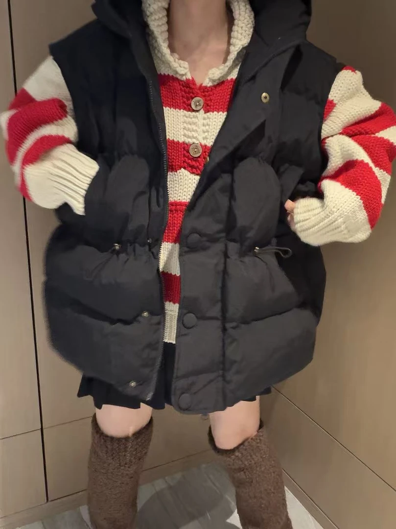 韩版秋季新款纯色棉服马甲女