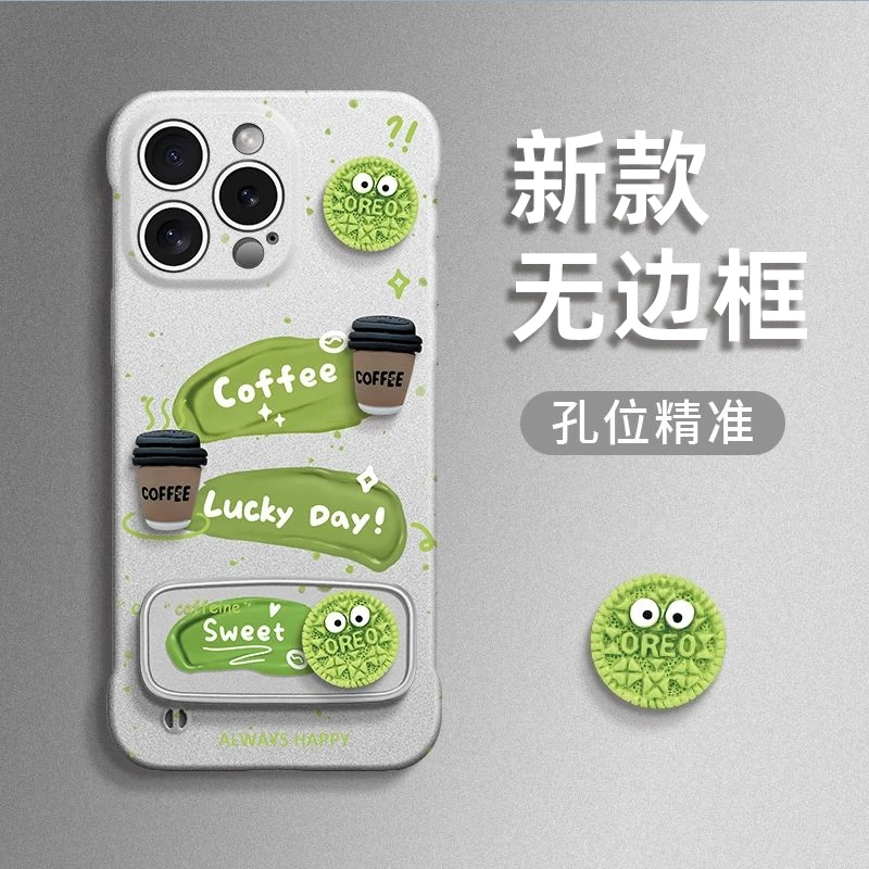 适用于苹果华为荣耀oppo小米vivo一加新款无边框镜头全包带公仔