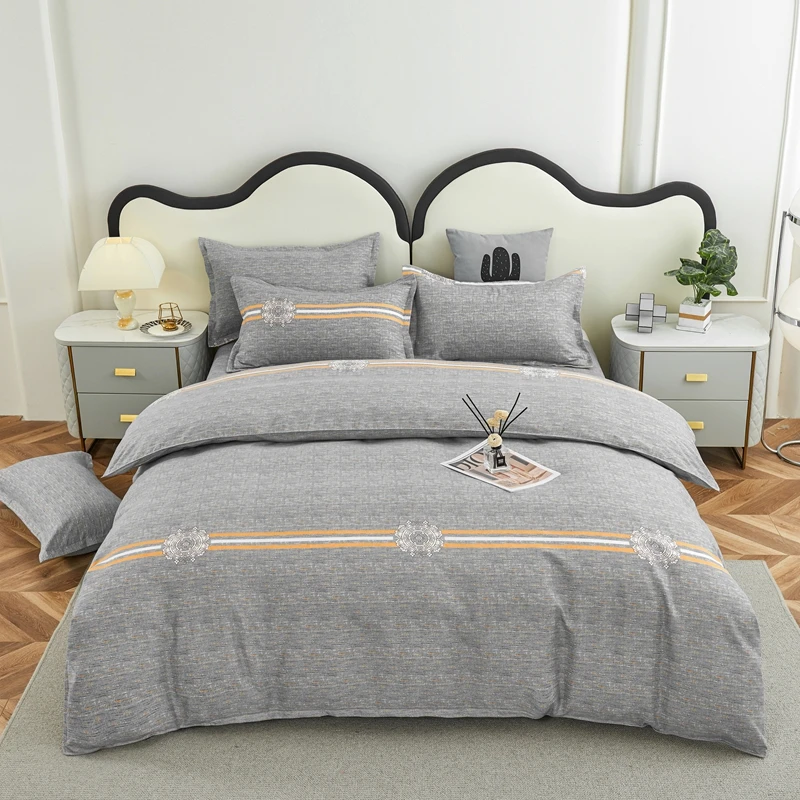加厚磨毛四件套亲肤家用加大斜纹被套单人简约学生宿舍三件套