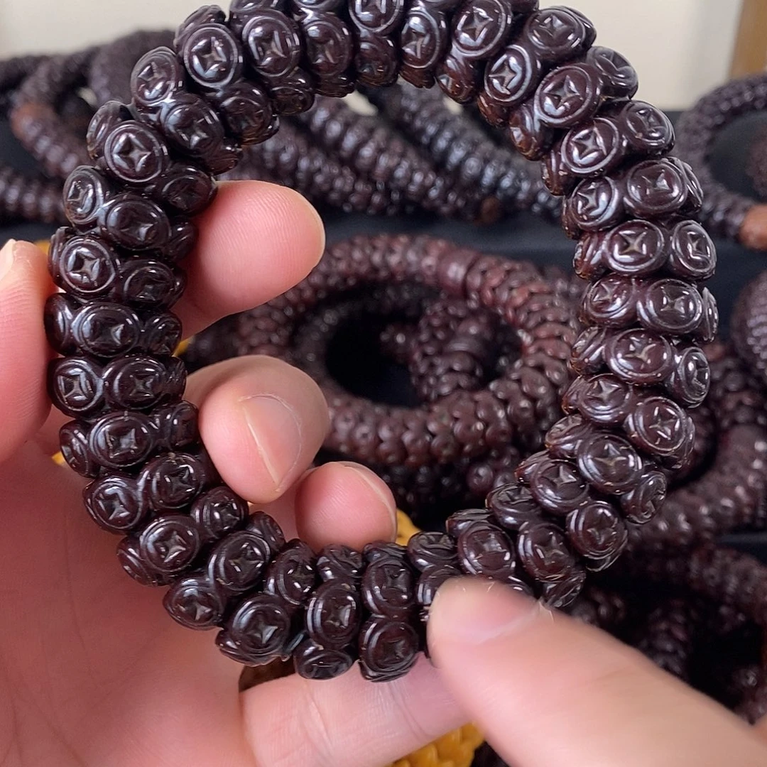 紫金鼠手串大黑钱币18