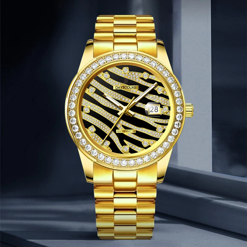 天达系列/虎纹冰糖684/全自动机械手表/全新未使用未拆封