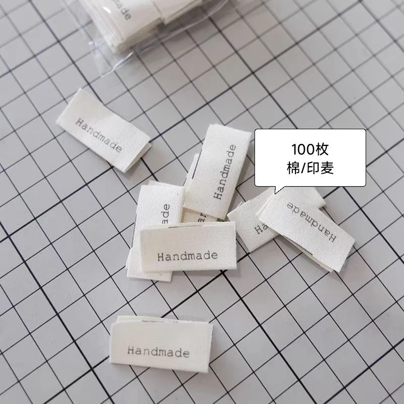 【100枚】Handmade手工diy侧标织唛边标印麦织标布标布艺配件辅料