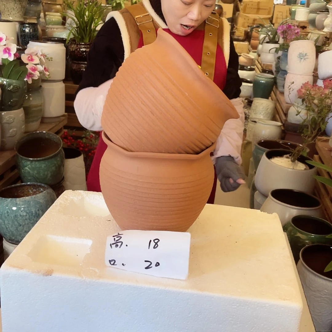 紫砂花盆高度18口径20