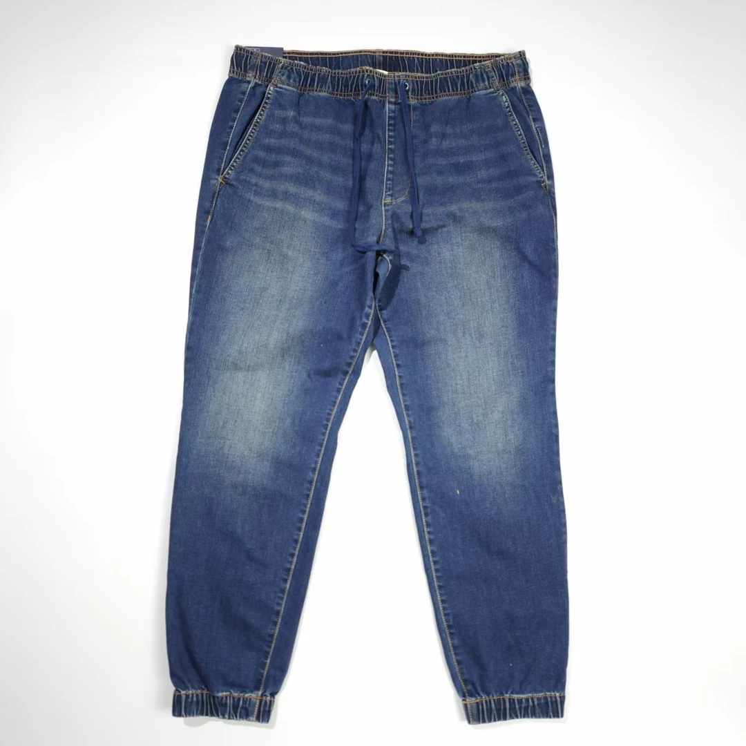 GAP大码宽松牛仔裤弹力水洗胖子加肥加大春夏季长裤754263