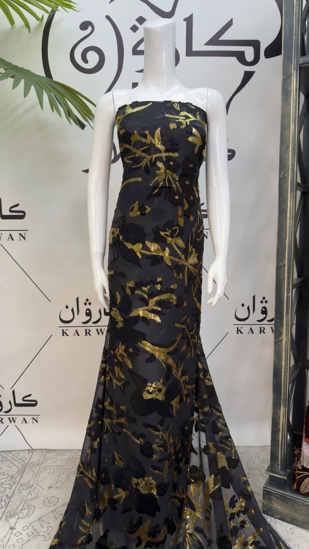 【KARWAN】 ئەتتىرگۈل سۇ پەرى仿真丝提花绒布料（定制面料不退不换）