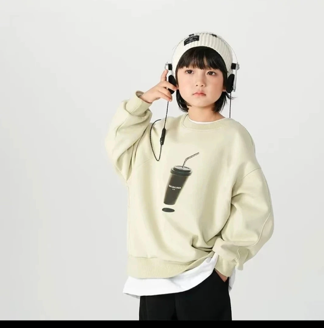 (衣标不做参考)春款新款卫衣卫裤组合儿童时尚休闲宽松套头印花