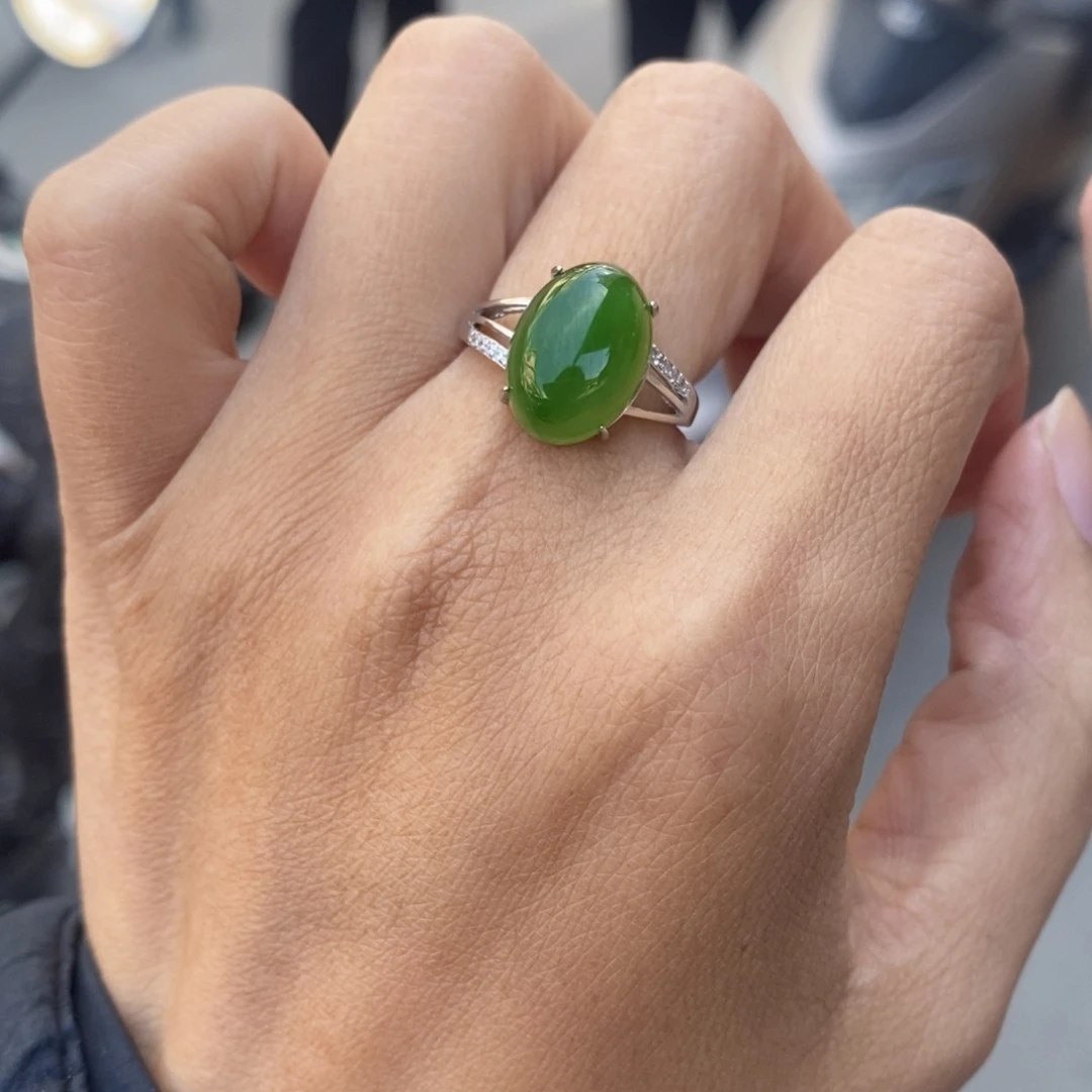 和田玉银S925镶嵌戒指多样性拍一发一