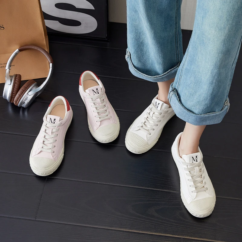 【HG】经典低帮休闲板鞋女春季新款百搭平底韩版软底做旧小白鞋女鞋