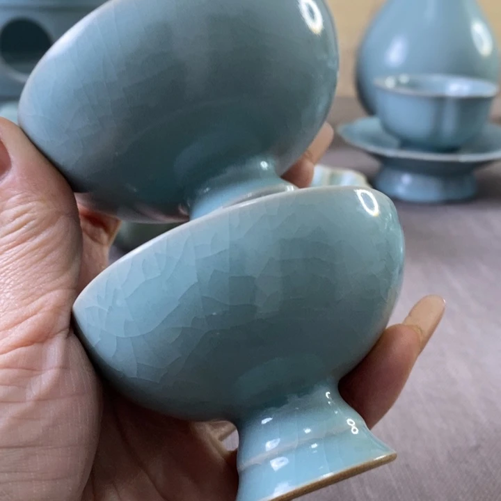 瓷片高足杯拍一发二暇