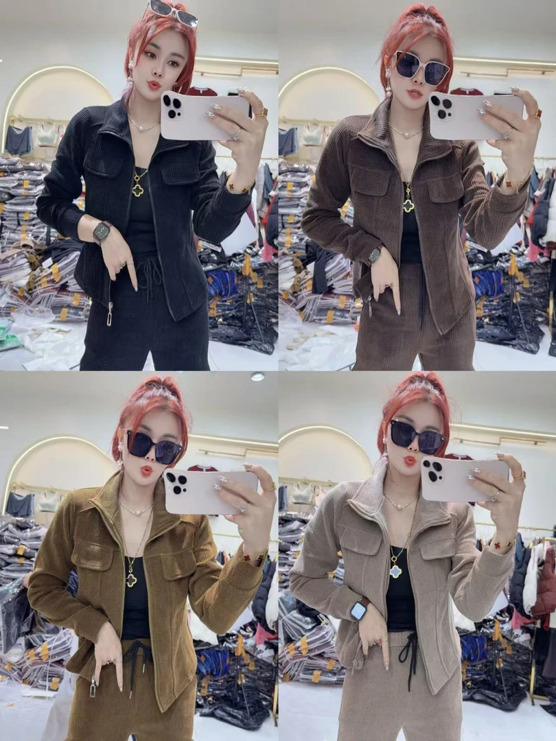 新款加厚保暖显瘦休闲套装8618