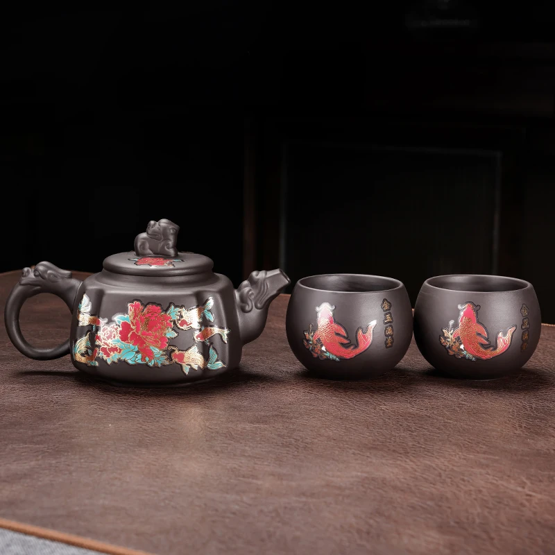 金玉满堂四方壶（一壶两杯）