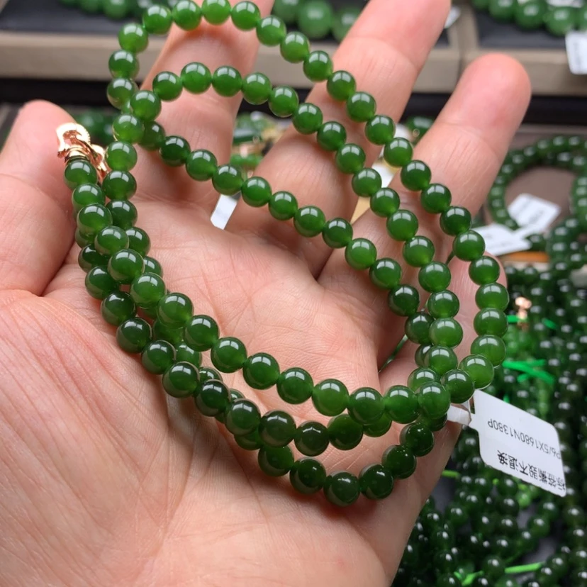 【闪购商品】颈饰未镶嵌和田玉（碧玉）*‍****6m m