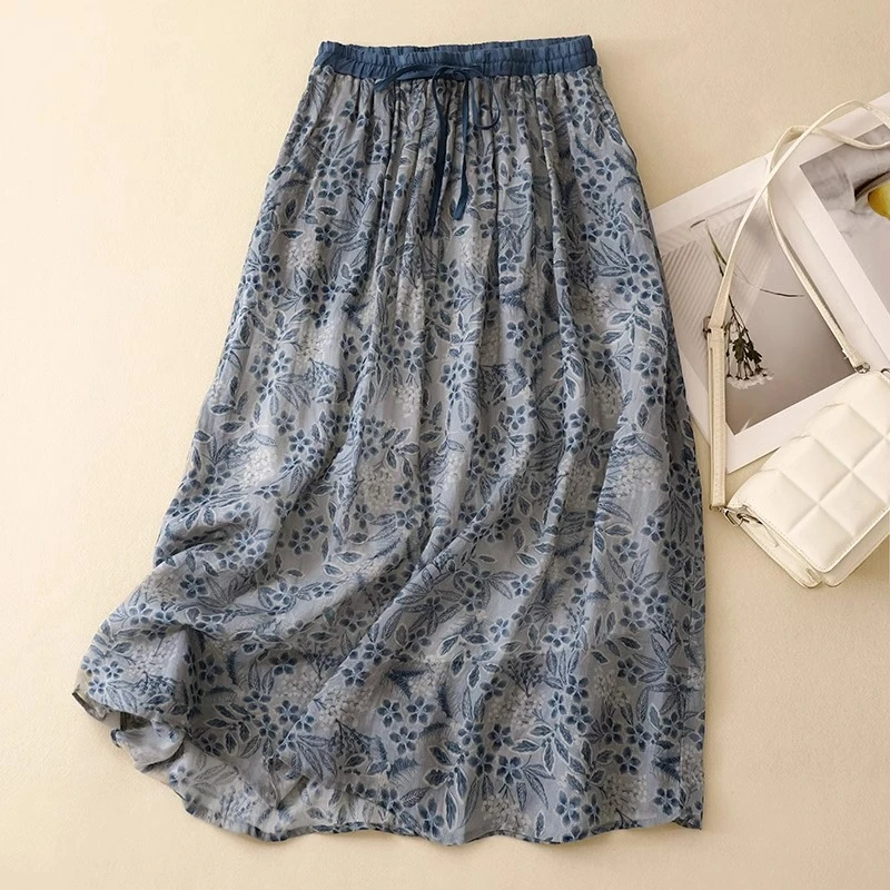 气质半身裙夏季2025新款裙子女装高端碎花裙半裙伞裙女裙显瘦百搭