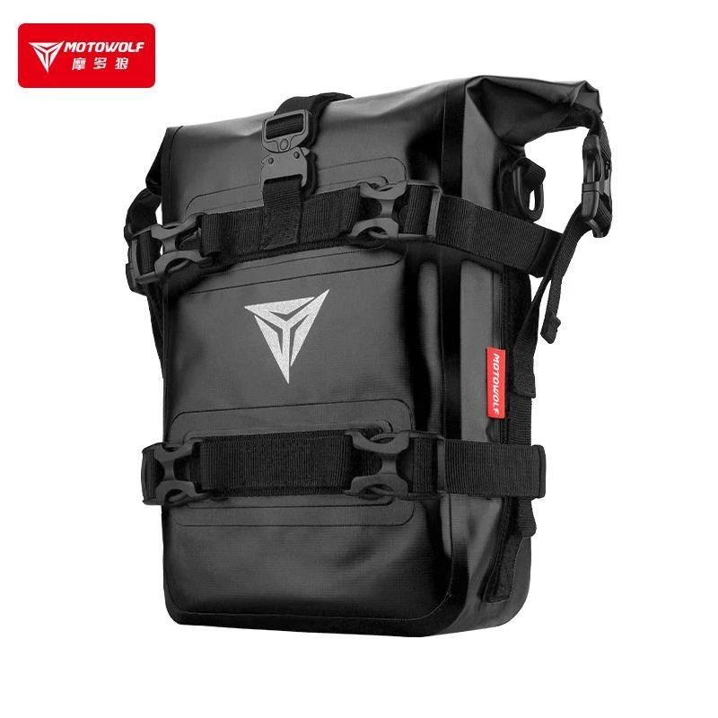 摩多狼摩托车骑行保险杠边包反光防水快拆车杠包多功能大容量包
