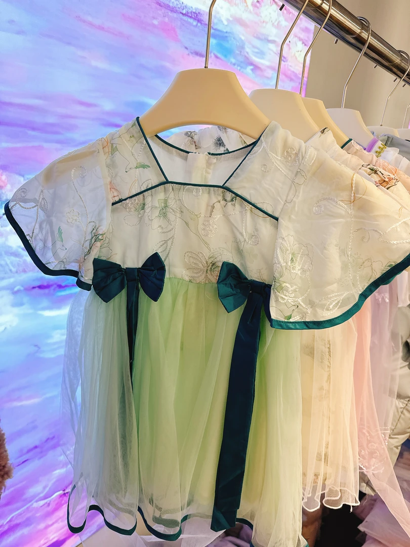 大玉家中国风夏款汉服裙ins风复古风女汉服刺绣女孩公主裙纱裙