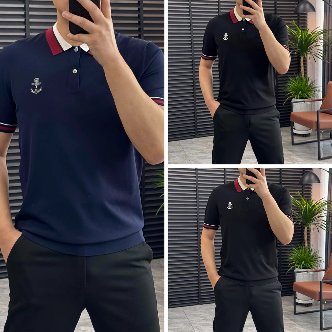 撞色领POLO衫 | 8517 伊力特翻领夏季高弹力短袖体恤男士针织T恤