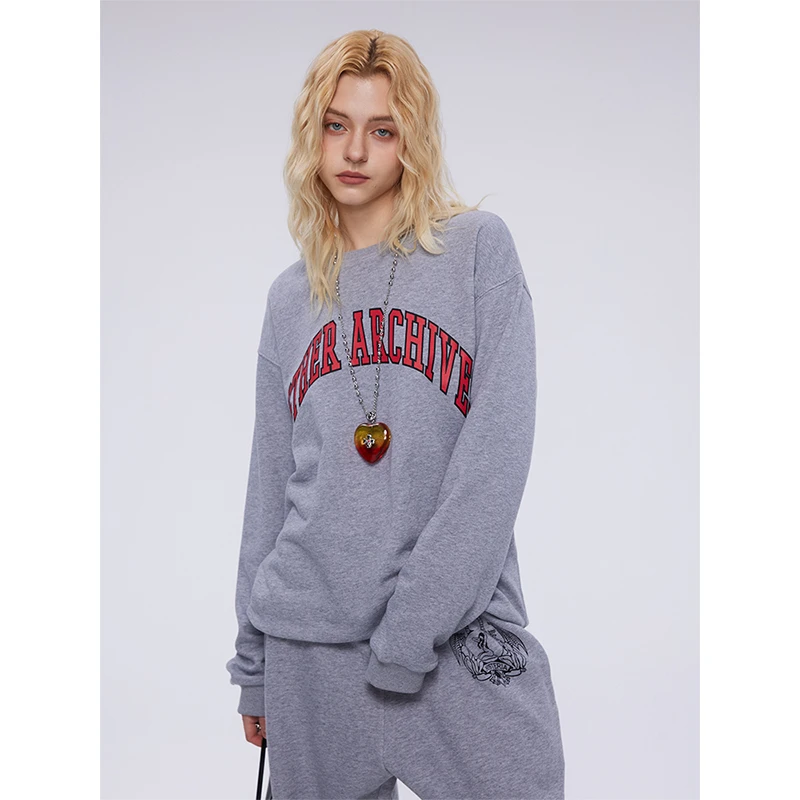 ESTHER ARCHIVES美式印花长袖卫衣/松紧腰阔腿长裤套装