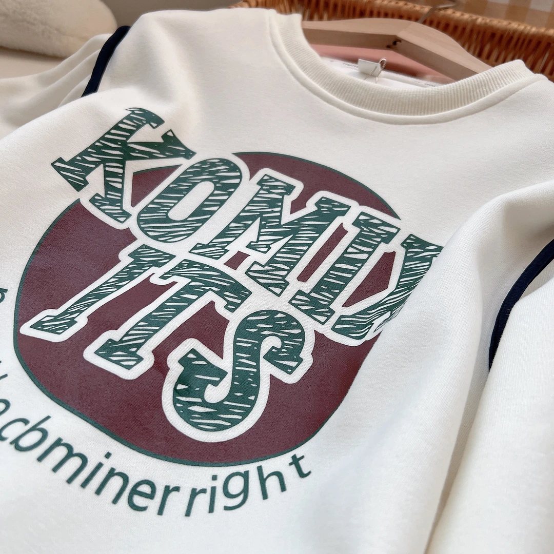 4112 女童春季新款字母印花休闲洋气百搭卫衣 No退换