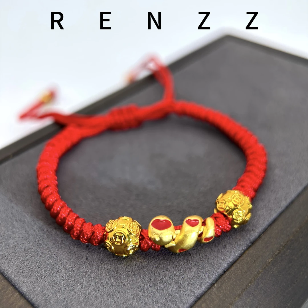 铜合金布艺手链 7685黄颜色小蛇手链