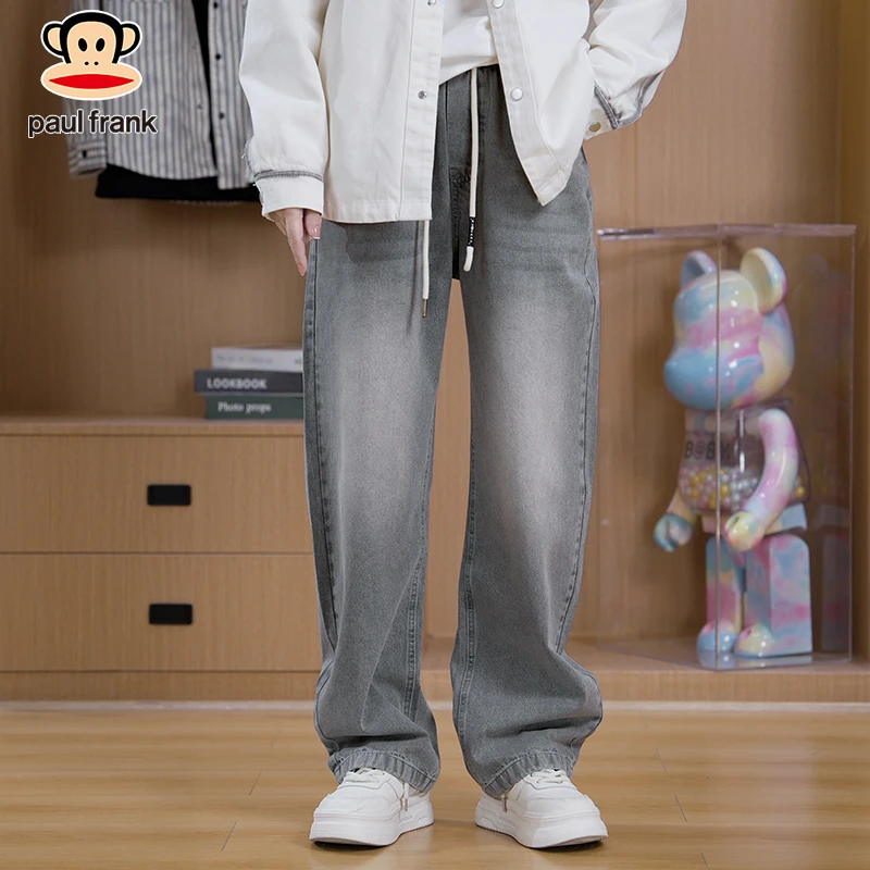 paul frank/大嘴猴 2025春季新款牛仔裤休闲宽松潮流长裤时尚百搭
