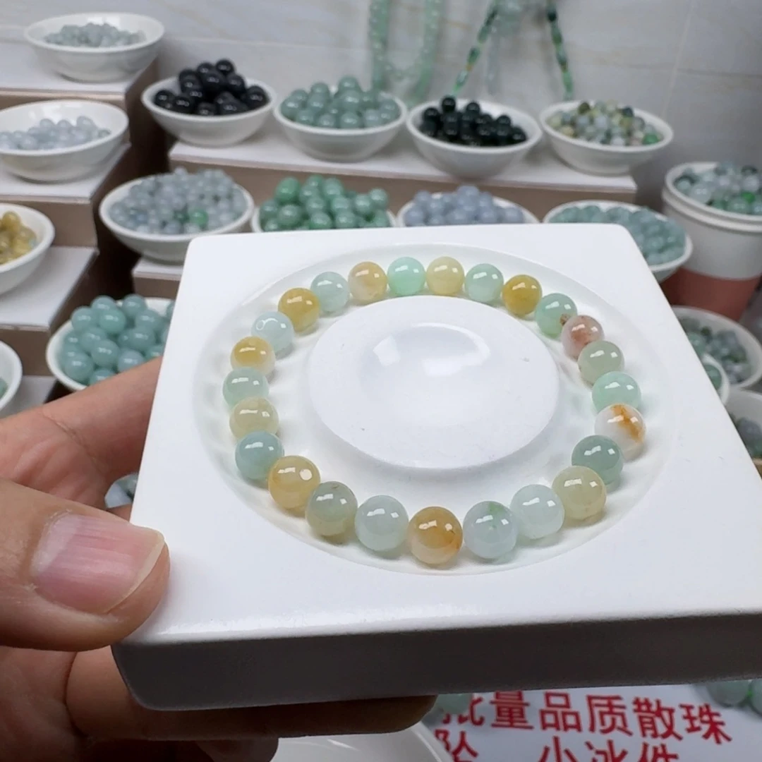 翡翠未镶嵌手链缅甸翡翠A货卡7.5mm