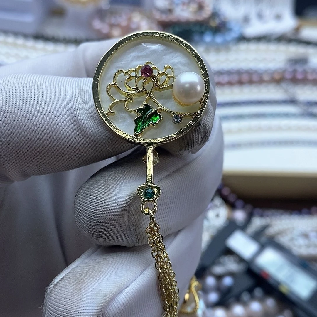 淡水珍珠颈饰银S925镶嵌