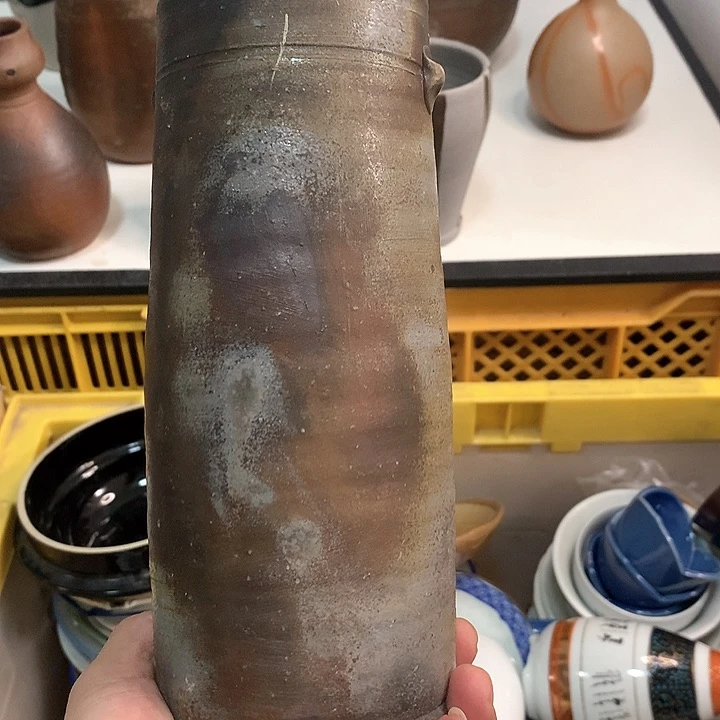 世***落备前烧花瓶一个摆件