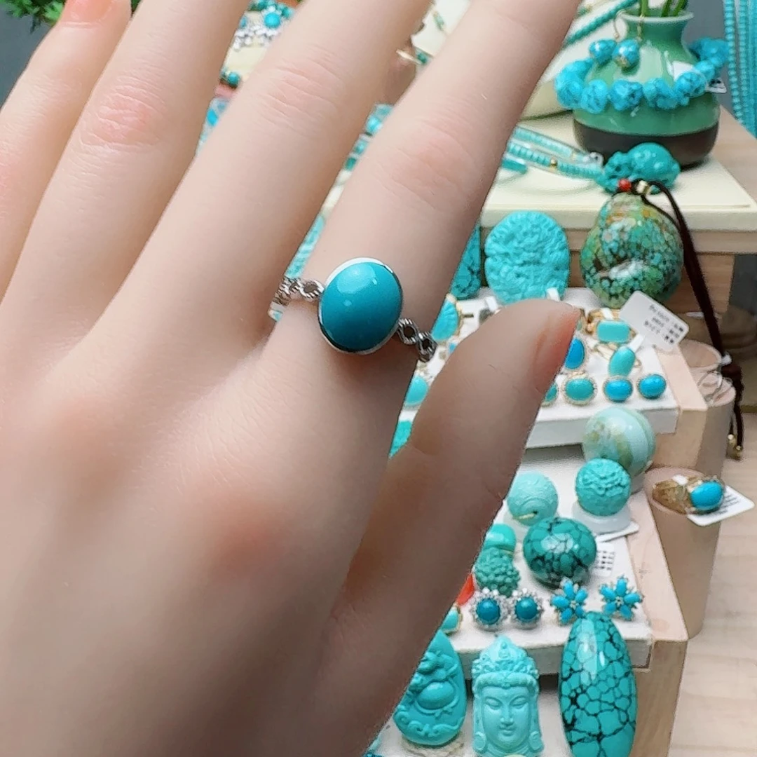 绿松石银S925镶嵌珠宝奇石