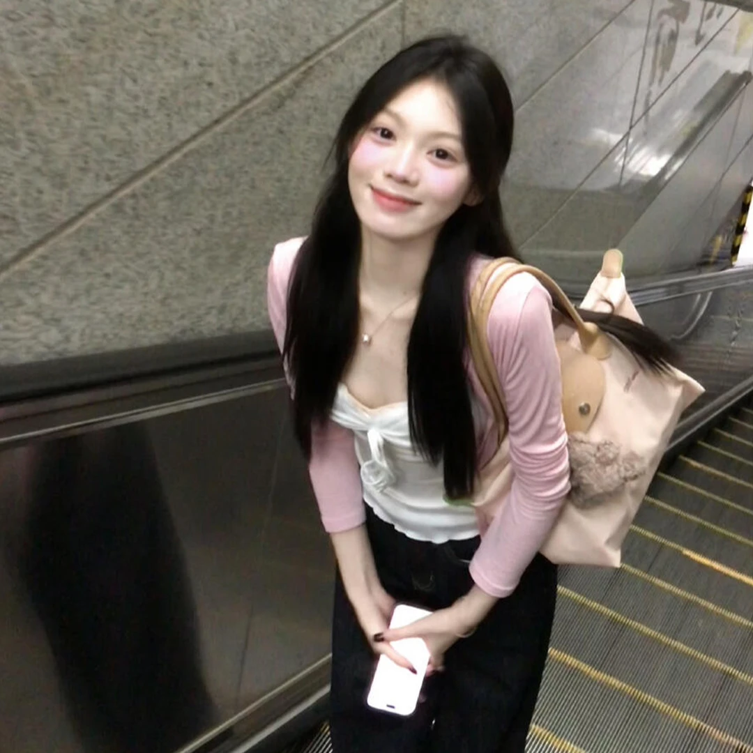 早秋季韩系纯欲白色v领蕾丝背心吊带女夏粉开衫防晒上衣套装6110