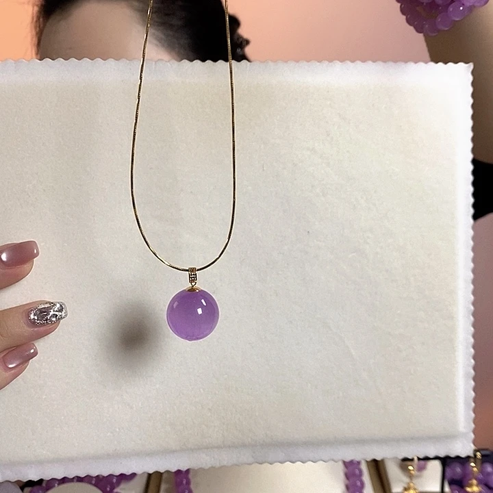 *****锂辉石18K紫锂辉高冰收藏级顶配龙珠19+18K金镶嵌