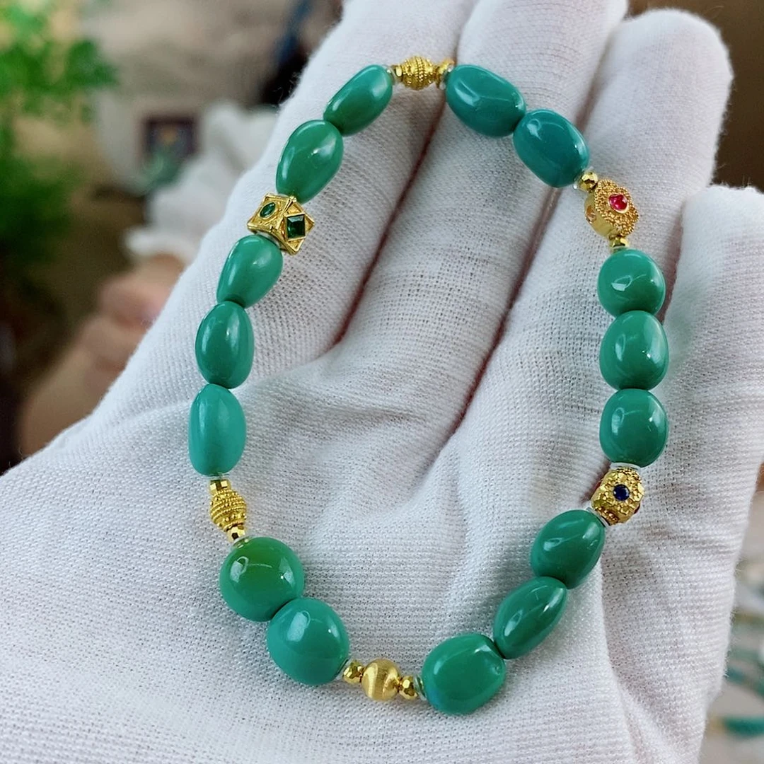 18K金镶嵌绿松石珠宝奇石