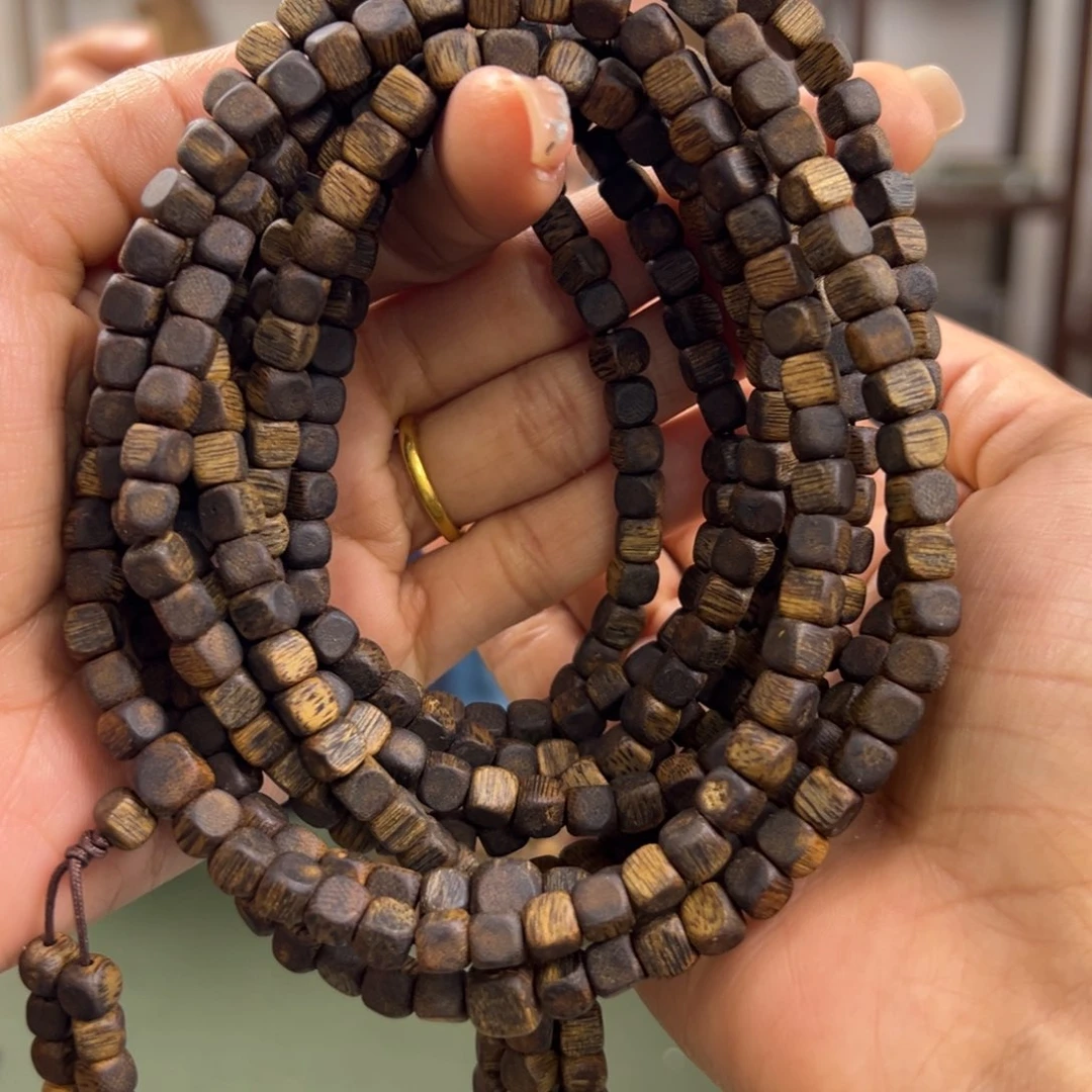 沉香手串海南流油王板头方珠卡5/19g多圈多样性发一
