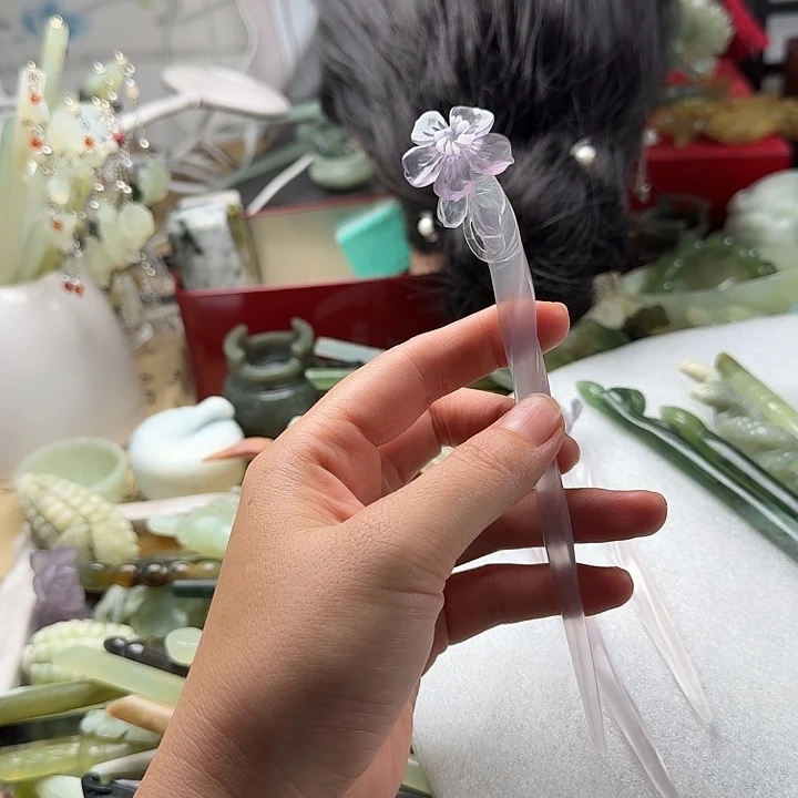 *****合金蛇纹石玉发饰