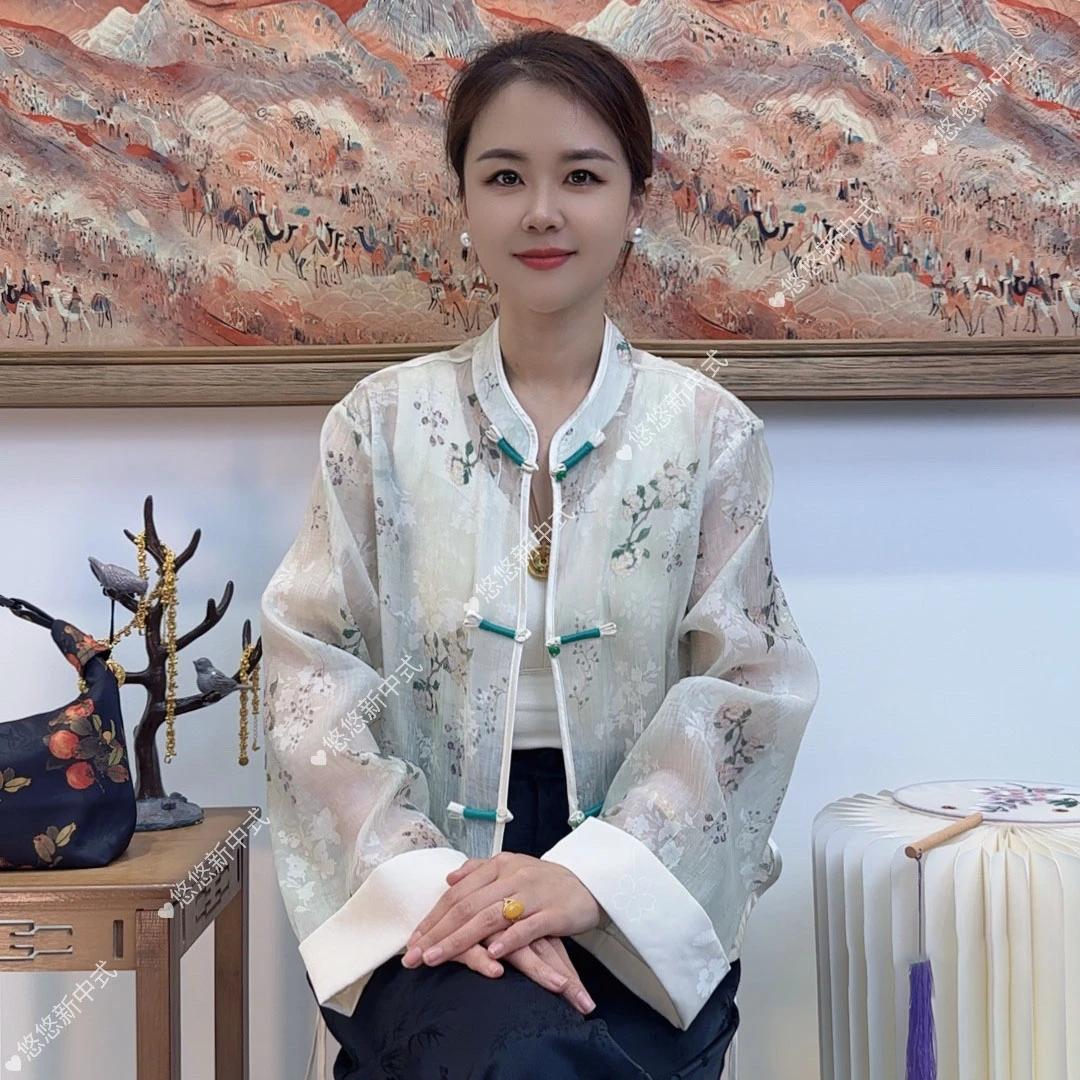 【悠悠】新中式国风提花盘扣提花外套（H80）