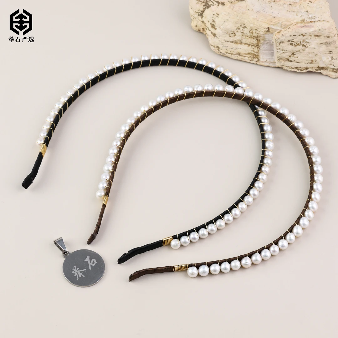 【举石严选】H10-77-541淡水有核珍珠合金发饰（一件/自选/多样性）G