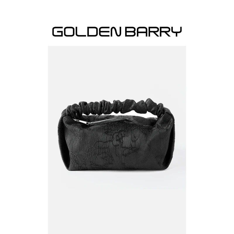 GOLDENBARRY|623021时尚轻奢气质百搭女士黑色国风枕头包【微瑕】