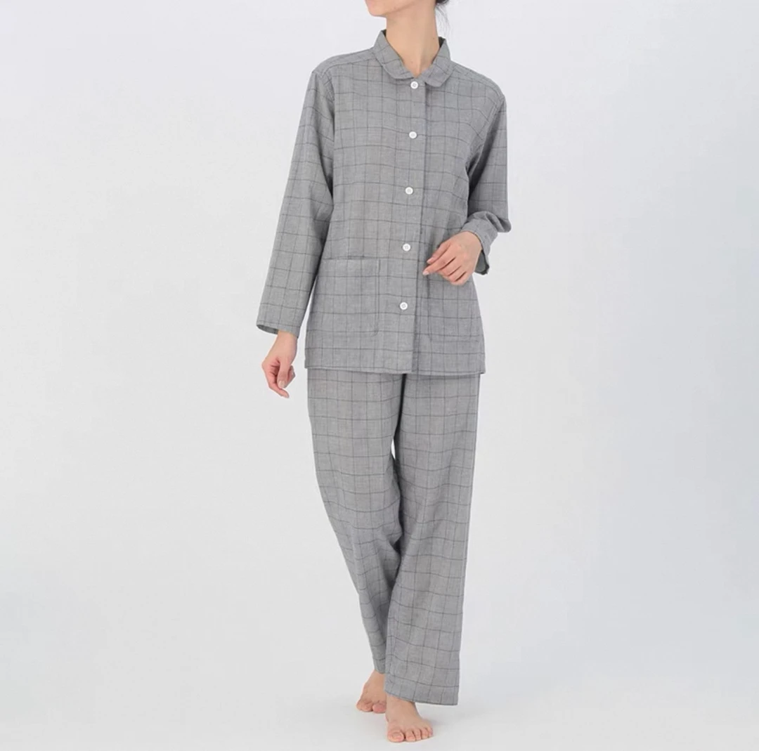 无印【断码】女款100%双层纱家居服睡衣女款爆款2025双层棉纱睡衣