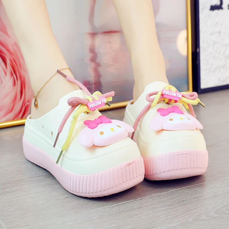 夏外穿可爱卡通包头半拖鞋防滑软底女款网红时尚百搭沙滩凉拖鞋