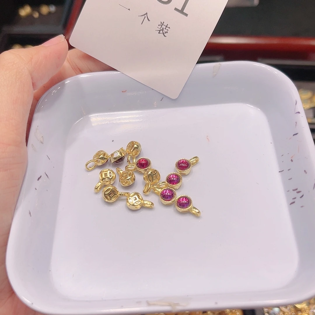 紫晶珠宝半成品银S925镀金镶嵌131