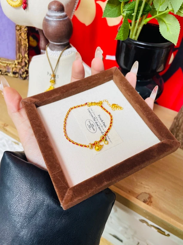 铜合金手链 葫芦精工复古手链手工时尚红色编绳轻奢精美单圈