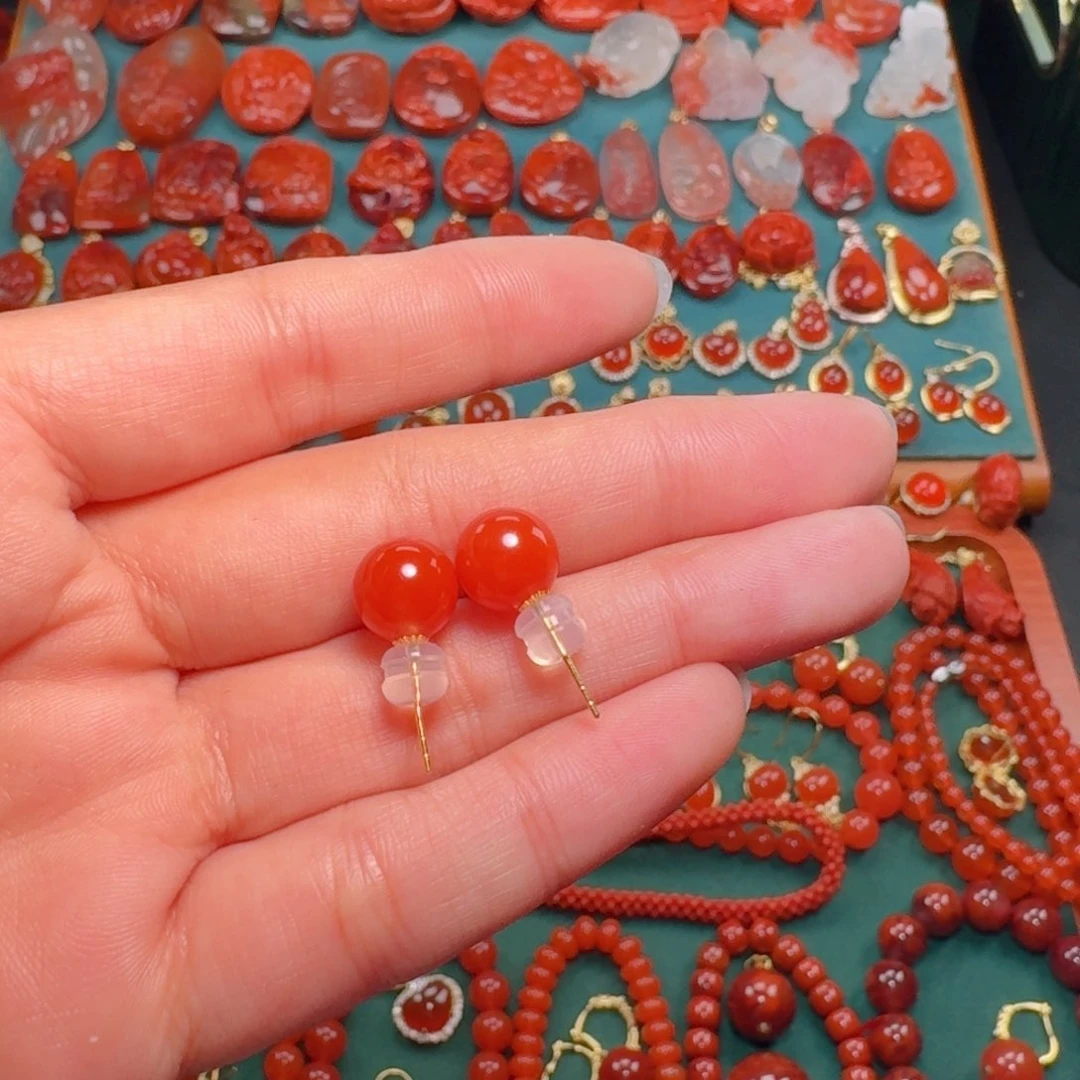 南红玛瑙南红18K金镶嵌